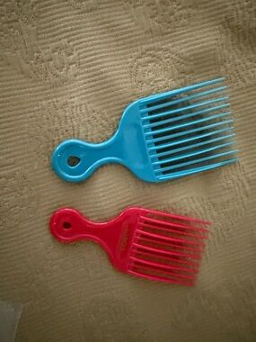 Vibrant Blue & Pink Hair Picks for Lift and Volume